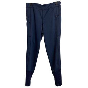 HR Farm L Equestrian Lightweight English Riding Breeches Blue